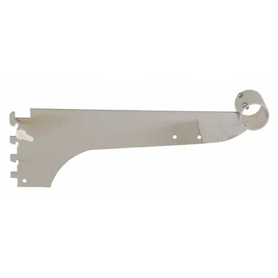 ECONOCO Round Tubing Bracket: Single, 1 in Slot Spacing, 1/2 in Slot Lg - Tubing Brackets for Slotted-Standard Shelving