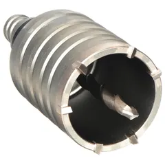 This two-piece shankless core bit head has a 2 5/8 in core diameter and a 7 in overall length with a 2 5/8 in core body length. Designed for dry drilling applications in masonry, concrete, and brick. Features an SDS Max shank for secure attachment.