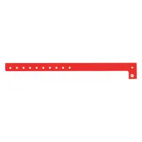 ID Wristband: No Legend, 10 in Overall Lg, 5/8 in Overall Wd, Plastic, Red, 500 PK (MPN P1-03)