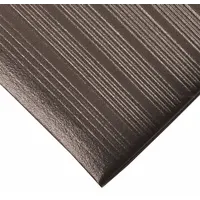 Antifatigue Mat: Ribbed, 4 ft x 10 ft, 5/8 in Thick, Black, PVC Foam, Beveled Edge (MPN 410S5410BL)