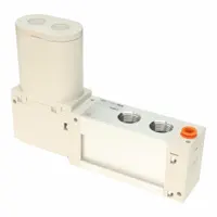 Multistage vacuum generator with 5/16 in NPT female port, maximum supply pressure of 0.6 MPa. Used in industrial automation for pick-and-place, packaging, and material handling applications to create vacuum for gripping and moving parts