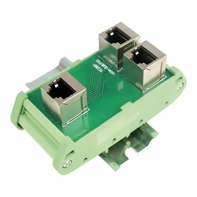 UPUN ASI470999 DIN Rail RJ45 Pass-Through Module, Female to Female, 8 Pins, 1 A - Rail-Mount RJ45 Connector Modules