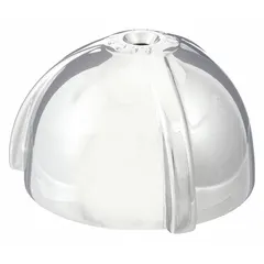 This cast metal canopy handle is a replacement part for bathtub and shower applications. It is designed for use with Flo-Cloz valves and hose-supply boxes. The handle features a chrome trim finish.