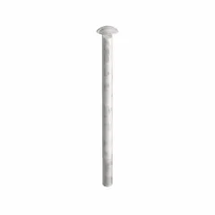 Square neck carriage bolt made from Grade 2 steel with a 1/2"-13 thread and 8-inch length. The square neck prevents rotation during tightening, making it suitable for fastening metal to wood or metal to metal in construction, machinery assembly, and industrial maintenance. Sold in packs of 5.
