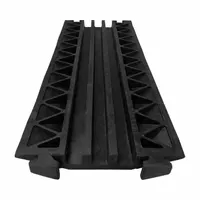 Drop-Over Cable Ramp: 3 Channels, 14 1/2 in Wd, 2 1/4 in Ht, 36 1/2 in Lg (MPN DO-ED-XL3-BK)