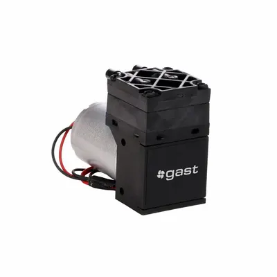 GAST Compressor/Vacuum Pump: 1/64 hp, 12V, 22 in Hg Max Vacuum - Diaphragm Combination Compressor & Vacuum Pumps