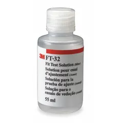 This 55 mL Bitrex solution is used for qualitative fit testing of respirators. It is designed for use with the 3M Qualitative Fit Test Apparatus FT-30 and follows the Bitrex protocol to verify respirator seal in industrial safety applications.