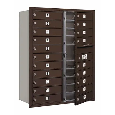 SALSBURY INDUSTRIES Mailbox: 4C, 20 Doors, Horizontal, 41 3/8 in H x 31 1/8 in W x 16 1/2 in D - Multi-Unit Mailboxes