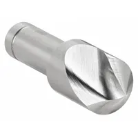 This KEO countersink features a single-flute design with an 82° included angle, suitable for creating chamfered holes in metal for flush screw seating. The body diameter is 1-3/4 in and the shank diameter is 3/4 in, constructed from cobalt for fast cutting in hard materials. Used in machining and toolmaking for precision deburring and countersinking operations