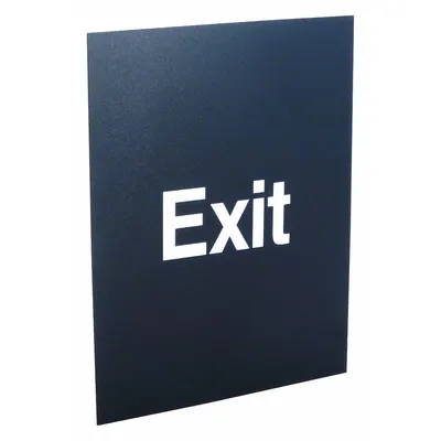 VISIONTRON Acrylic Sign: Black, Exit (Front and Back) Message, 11 in Overall Lg - Signs for Post Tops