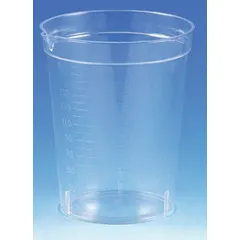Nonsterile specimen container with 192 mL capacity and wide mouth. Includes white closure. Suitable for collection and transport of liquid specimens in clinical or laboratory settings.