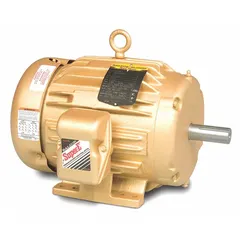 Totally enclosed fan-cooled (TEFC) 3-phase AC motor with rigid base mounting. Delivers 10 hp at 1760 RPM on 230/460V AC, drawing 24.4/12.2 A full load. Suitable for industrial equipment such as pumps, fans, conveyors, and compressors in environments requiring protection from dust and moisture.