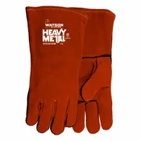 Welding Gloves: Wing Thumb, Gauntlet Cuff, Std, Red Cowhide, Watson Gloves 9238W, S Glove Size, 1 PR (MPN 9238W-S)