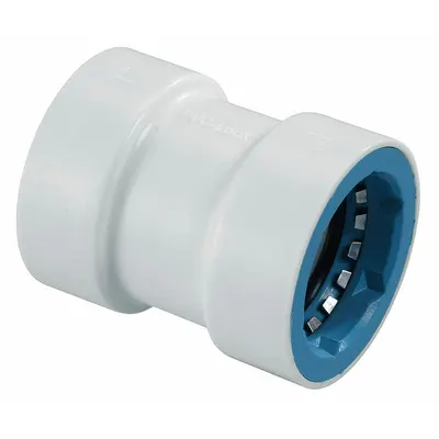 HYDRORAIN Coupling: 1" Push x 1" Push, ABS Plastic, 150 psi Max Working Pressure - Irrigation Pipe Couplings