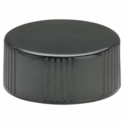 WHEATON Cap: 27 mm Dia, Black, Phenolic, 24-400 mm Screw Closure Size, 144 Closures Included - Screw On Caps