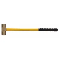 Non-Sparking Sledge Hammer: Aluminum Bronze, Fiberglass Handle, 11 lb Head Wt, 2 3/8 in Dia (MPN H-722FG)