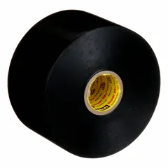3M Super 33 electrical tape is a polyvinyl chloride film tape with rubber adhesive, 2 inches wide, 36 yards long, and 7 mils thick. Rated for indoor and outdoor use, it is used for insulating electrical splices, bundling wires, and protecting connections in general electrical maintenance and repair.