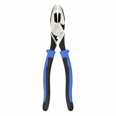 KLEIN TOOLS Linemans Plier: Flat, 9 1/2 in Overall Lg, 1 5/8 in Jaw Lg, 1 1/4 in Jaw Wd - Multipurpose Lineman's Pliers