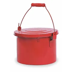 This EAGLE bench can is a 1-1/2 gallon capacity safety container made of red powder coated steel. Designed for bench-top use, it provides a safe means for dispensing flammable liquids at workstations in industrial maintenance, laboratories, and manufacturing environments, helping to reduce spill risk.