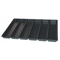 This divider organizes a 2-inch drawer into six compartments for sorting small parts. It is designed to fit Kennedy brand tool chests, commonly used in workshops and maintenance settings for storing fasteners, bits, and fittings