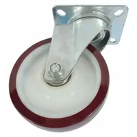 DAYTON Swivel Caster: 400 lb Load Capacity, 5 in Overall Lg, 1 1/4 in Overall Wd, Steel, Red, Zinc (MPN MH13X50702G)