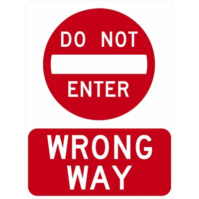 LYLE Traffic Sign: 18 in x 24 in Nominal Sign Size, 18 in x 24 in Nominal Sign Size (W x H) - Do Not Enter Signs