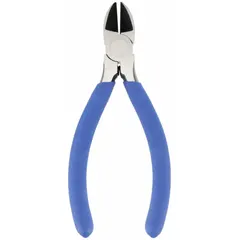 These ESD-safe diagonal-cutting pliers feature a narrow jaw design with a 7/8 in jaw length and 5/8 in jaw width, and an overall length of 5 1/4 in. The semiflush cut is suitable for trimming component leads and wires in sensitive electronic environments where electrostatic discharge protection is required.