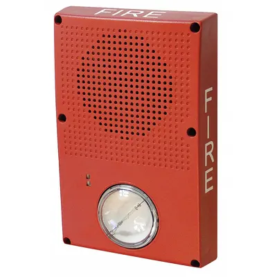 EDWARDS SIGNALING Speaker Strobe: 24 V DC/25/70 V, 8.5 in Overall Ht - Fire Alarm Speakers with Strobe Light