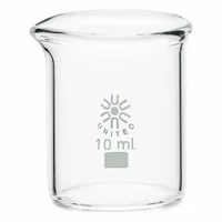 APPROVED VENDOR Beaker: 10 mL, 0.3 fl oz, A, Low Form, Type I, Colorless, Borosilicate Glass (MPN BG1000-10)