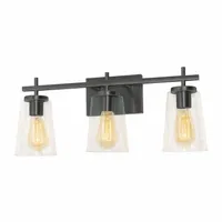 Joanna 22" Vanity: Black, 60 W, 120V AC, Dimmable, 23 1/4 in Lg, 6 in Wd, 9 1/2 in Ht (MPN JNNV2209MBBK)