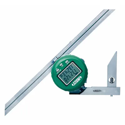 INSIZE Digital Bevel Protractor: 6 in, 12 in Blade Lg, -360°to 360°, +/-5 min Accuracy - Bevel Protractors