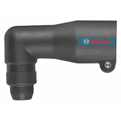 This right-angle attachment is designed for use with SDS-Plus chucks on rotary hammers. With an overall length of 4 1/2 inches and width of 2 1/2 inches, it enables drilling and chiseling in confined spaces such as between studs or joists.