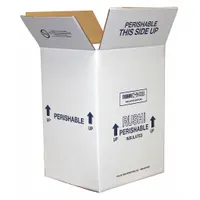 Insulated Shipping Container: 8 in x 6 in x 12 in, 1.5 in Insert Wall Thick, Cardboard, White, 4 PK (MPN 53XM41)
