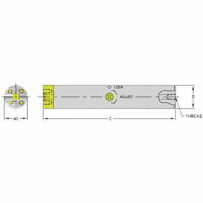 ULTRA-DEX USA SCFT B2500-33 Indexable Boring Bar - Indexable Boring Bars