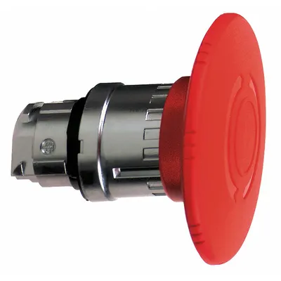 SCHNEIDER Emergency Stop Push Button: Red, 22 mm Mounting Size, Metallic - Mushroom-Head Push-Button Operators