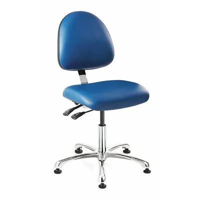 BEVCO Cleanroom Chair: Vinyl, Armless, Ht Range 15 1/2 in to 21 in, 20 in Seat Wd - Vinyl ESD & Cleanroom Chairs