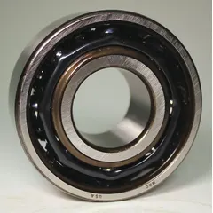 Double-row angular contact ball bearing with 60 mm bore, 24° contact angle, open design, ABEC 1 precision, and steel cage. Handles combined radial and axial loads in industrial machinery such as pumps, gearboxes, and material handling equipment. Supplied as a single bearing, not matched.