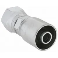 Steel straight crimp fitting for connecting -32 dash size hydraulic hose to a JIC male port. Features a female x genderless connection with 2-1/2"-12 thread. Used in fluid power systems requiring leak-resistant connections