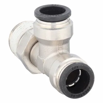 PARKER Nickel-Plated Brass Tube Fitting Tee - Nickel-Plated Brass Tube Fittings