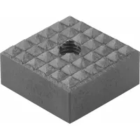 KIPP Gripper Pad w/Tapped Through-Hole: Carbide, Fine, 16 mm Face Wd, M6, 10 mm Overall Ht (MPN K0387.1606)
