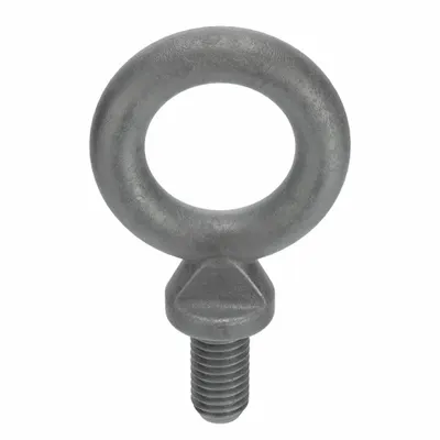 KEN FORGING Machinery Eye Bolt: With Shoulder, Steel, Galvanized, 3/8"-16 Thread Size - Machinery Eye Bolts with Shoulder