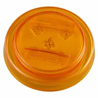 LED clearance marker lamp with round amber lens and bracket/grommet mount. Features a PL-10 connector and SAE PC lens code. Used on trucks, trailers, and heavy equipment to mark vehicle width and height for side and rear visibility