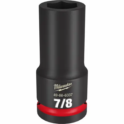 MILWAUKEE Deep Impact Socket: 3/4 in Drive Size, SAE, 7/8 in Socket Size, 6-Point - 3/4" Drive Impact Sockets
