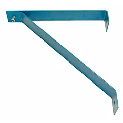 Steel mounting bracket in blue finish, 14 inches long and 2.5 inches wide. Includes assembly hardware for installation. Used for mounting industrial equipment or components in HVAC, refrigeration, and general plant-floor applications.