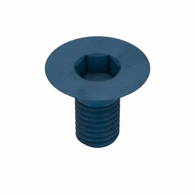 METRIC BLUE Socket Flat Head Screw: M10x1.50 Thread Size, 20 mm Lg, Flat, Blue Phosphate - Flat Head Socket Cap Screws