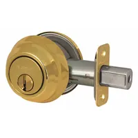MASTER LOCK Deadbolt Lock: Cylindrical, 1 3/8 in Door Thick - Max, Brass (MPN DSH0603KA4WK)