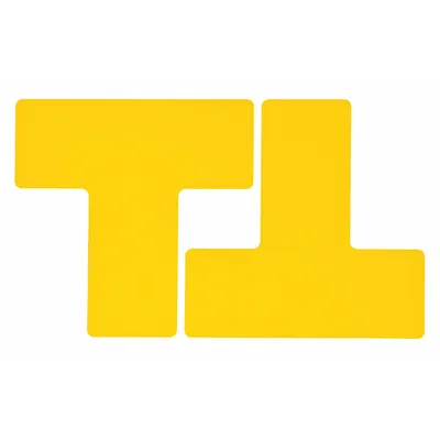 BRADY Floor Marking Tape: T, Solid, Yellow, No Legend, 3 in x 8 in, 8 mil Tape Thick - T-Shaped Floor Marking Tape