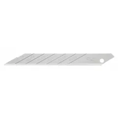 Steel replacement blades for precision cutting tasks. Each blade measures 4 1/2 in length, 11/32 in width, and 0.38 mm thickness. Suitable for cutting paper, cardstock, vinyl, and thin plastics in graphic design, crafting, and light trimming applications.