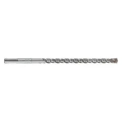 This SDS-Plus drill bit is designed for drilling into concrete, brick, and block. It is used with rotary hammer drills for tasks such as installing anchors, rebar, or conduit in construction and renovation. The bit has a 3/8 in diameter, 8 in overall length, and 6 in maximum drilling depth.