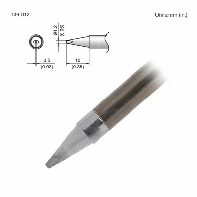 HAKKO Soldering Tip: T39 Series, Chisel, 1.2 mm W - T39 Series Soldering Tips